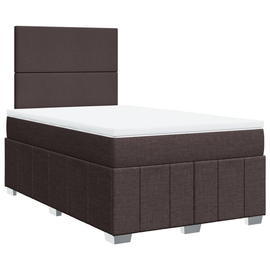 Giroletto a Molle con Materasso Marrone Scuro 120x190cm Tessuto | homemem39
