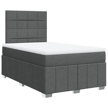 Giroletto a Molle con Materasso Grigio Scuro 120x190cm Tessuto | homemem39