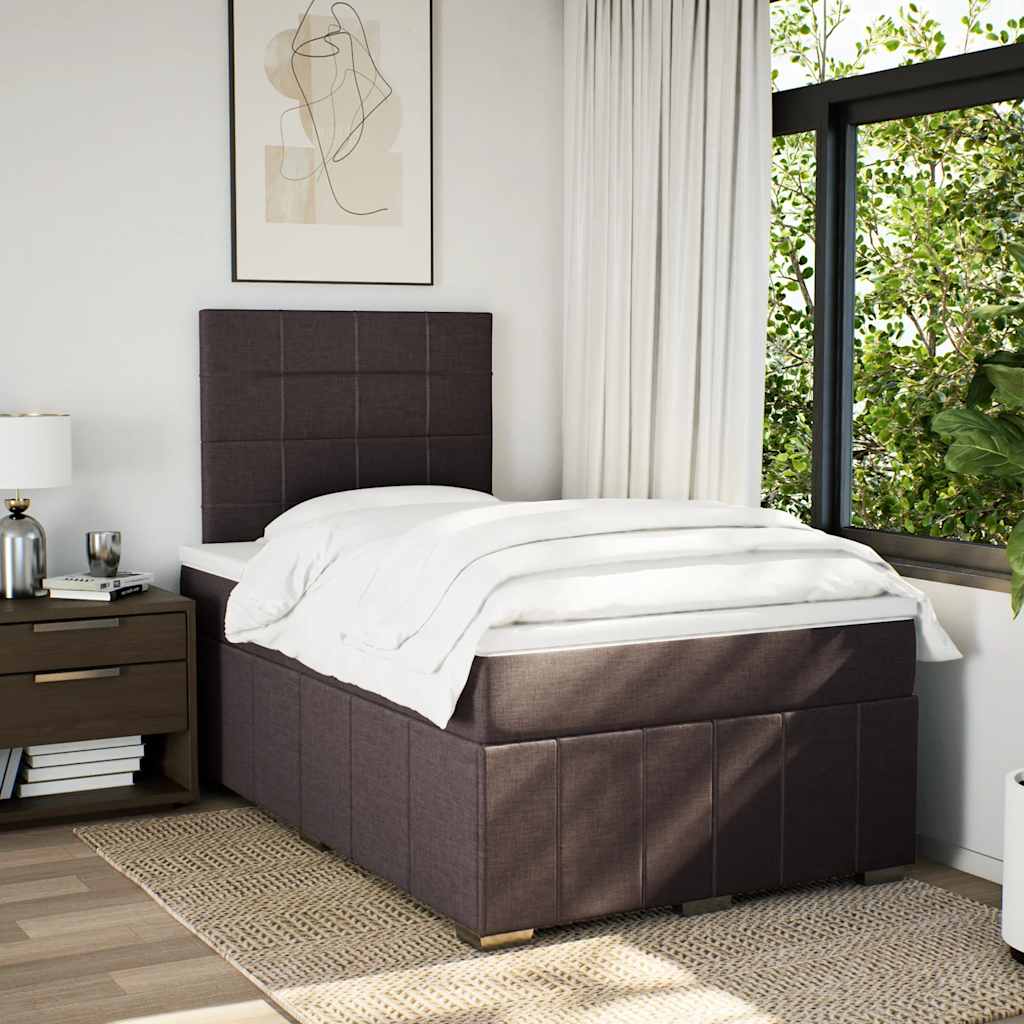 Giroletto a Molle con Materasso Marrone Scuro 120x190cm Tessuto | homemem39
