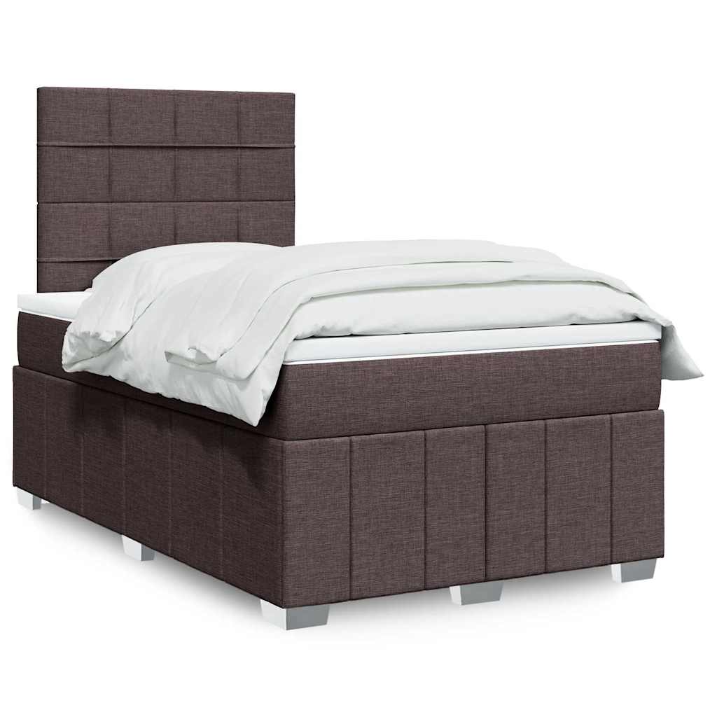 Giroletto a Molle con Materasso Marrone Scuro 120x190cm Tessuto | homemem39