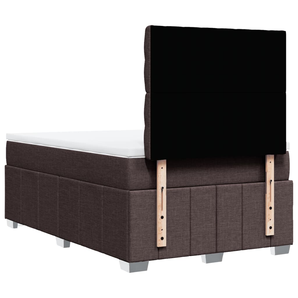 Giroletto a Molle con Materasso Marrone Scuro 120x190cm Tessuto | homemem39