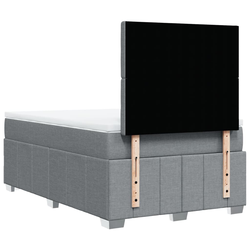 Giroletto a Molle con Materasso Grigio Chiaro 120x190cm Tessuto | homemem39