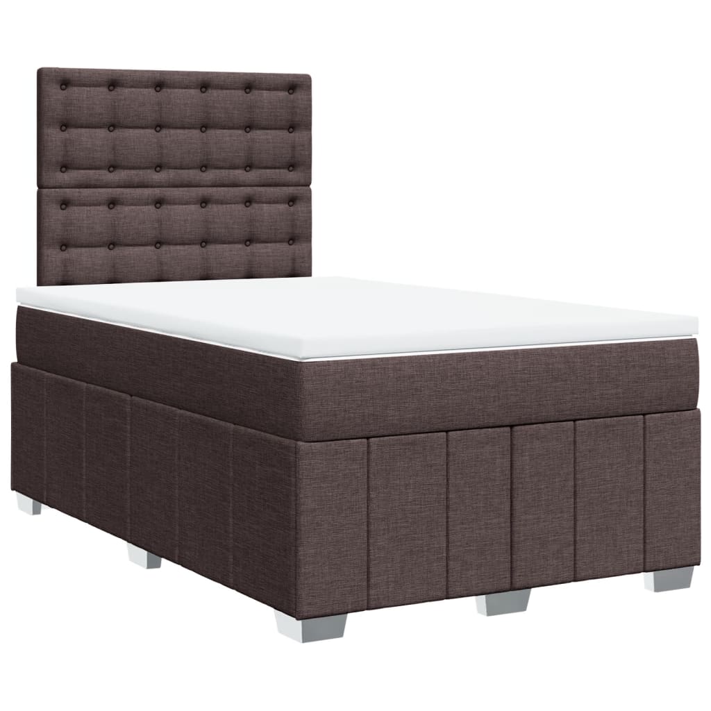 Giroletto a Molle con Materasso Marrone Scuro 120x190cm Tessuto | homemem39