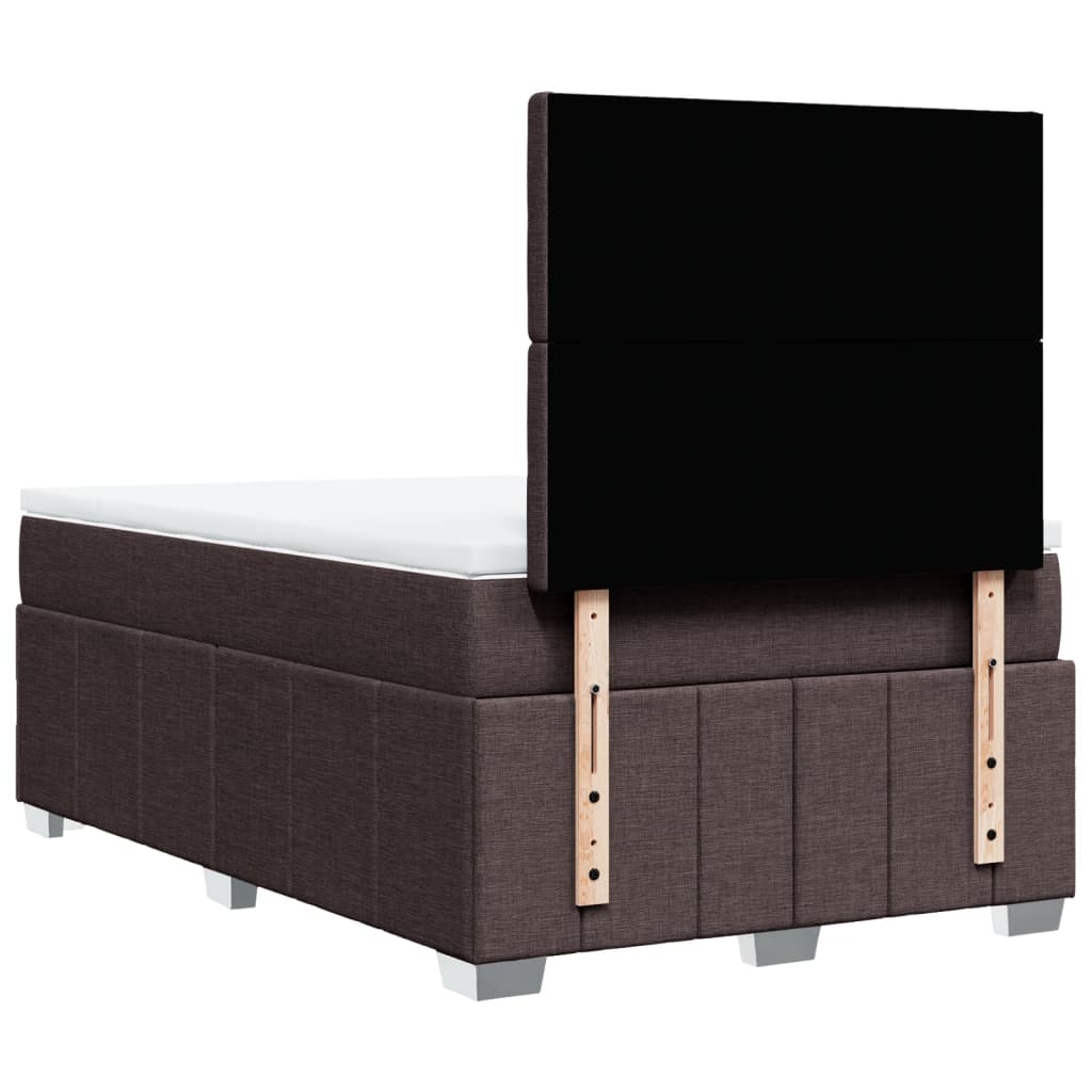 Giroletto a Molle con Materasso Marrone Scuro 120x190cm Tessuto | homemem39