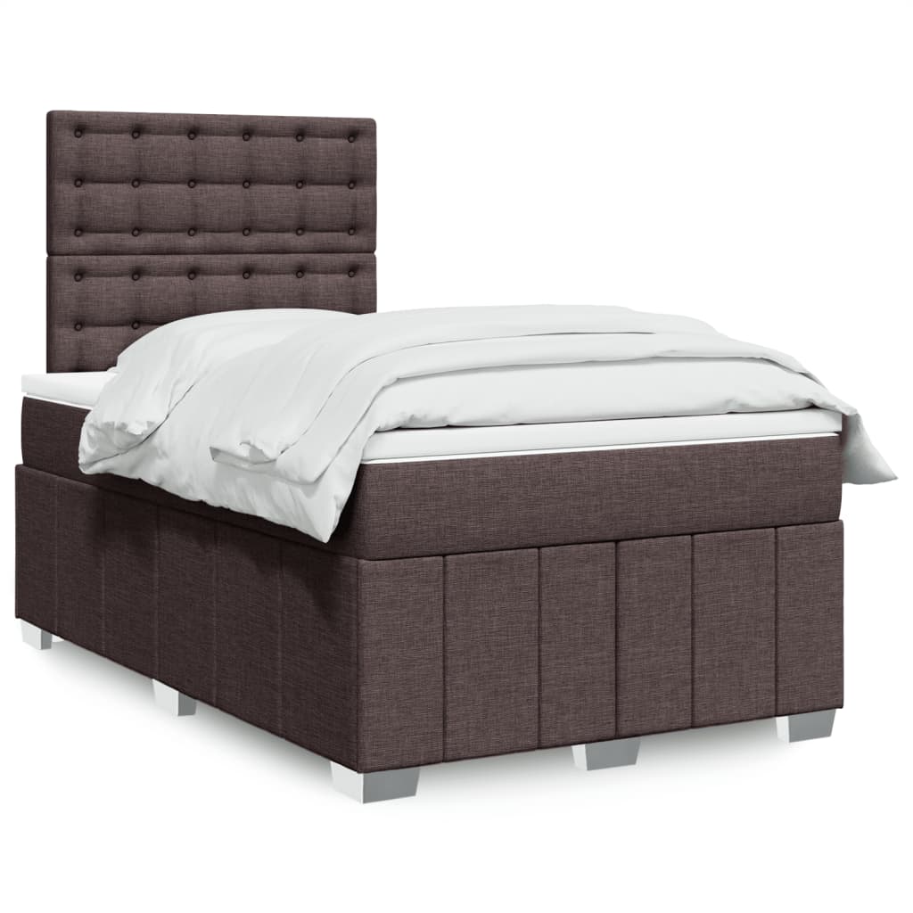 Giroletto a Molle con Materasso Marrone Scuro 120x190cm Tessuto | homemem39