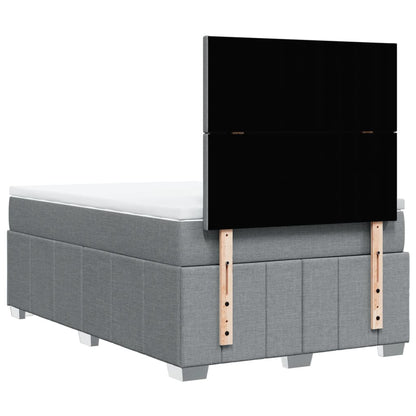 Giroletto a Molle con Materasso Grigio Chiaro 120x200cm Tessuto