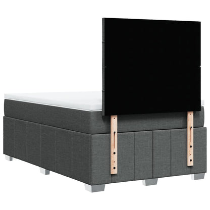 Giroletto a Molle con Materasso Grigio Scuro 120x200 cm Tessuto