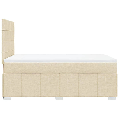 Giroletto a Molle con Materasso Crema 120x200 cm in Tessuto