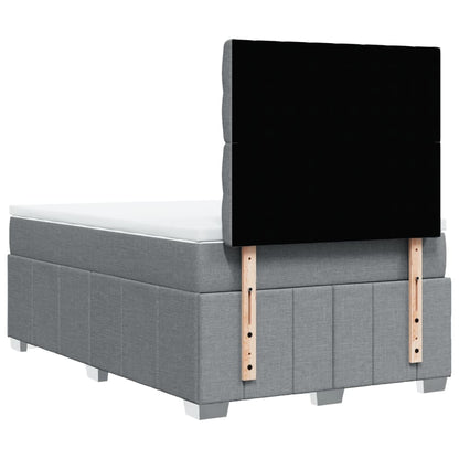 Giroletto a Molle con Materasso Grigio Chiaro 120x200cm Tessuto