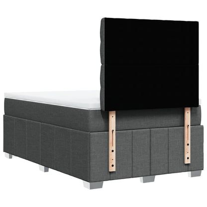 Giroletto a Molle con Materasso Grigio Scuro 120x200 cm Tessuto