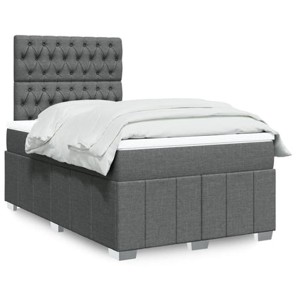 Giroletto a Molle con Materasso Grigio Scuro 120x200 cm Tessuto