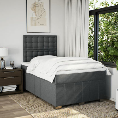 Giroletto a Molle con Materasso Grigio Scuro 120x200 cm Tessuto