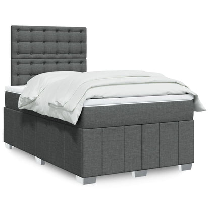 Giroletto a Molle con Materasso Grigio Scuro 120x200 cm Tessuto