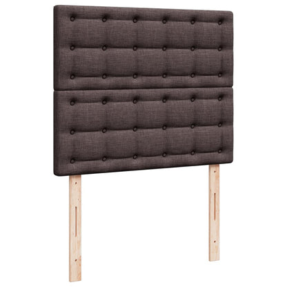 Giroletto a Molle con Materasso Marrone Scuro 120x200cm Tessuto