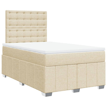 Giroletto a Molle con Materasso Crema 120x200 cm in Tessuto