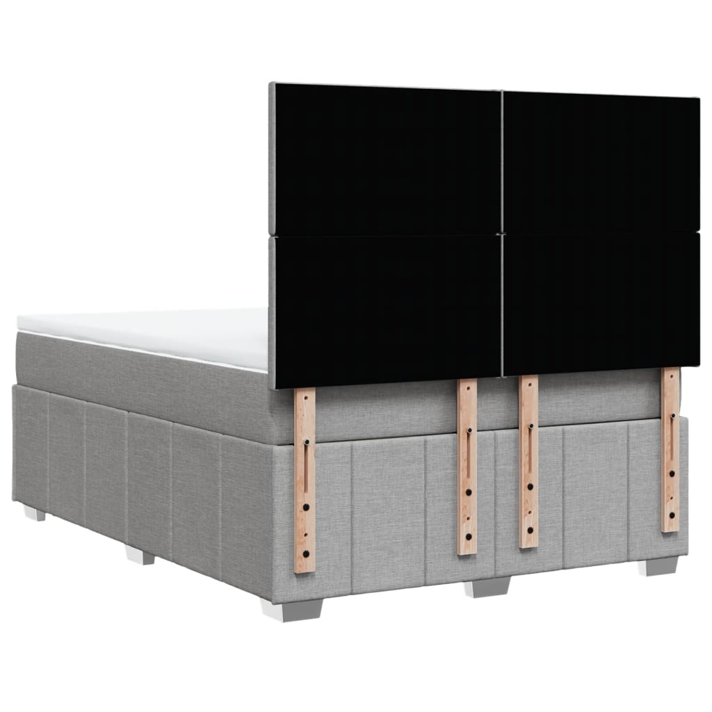 Giroletto a Molle con Materasso Grigio Chiaro 140x190cm Tessuto | homemem39
