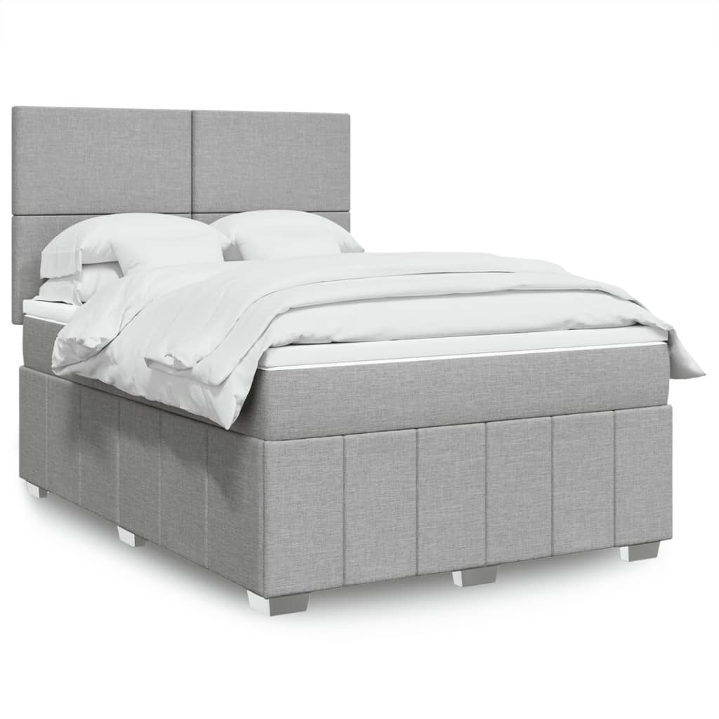 Giroletto a Molle con Materasso Grigio Chiaro 140x190cm Tessuto | homemem39