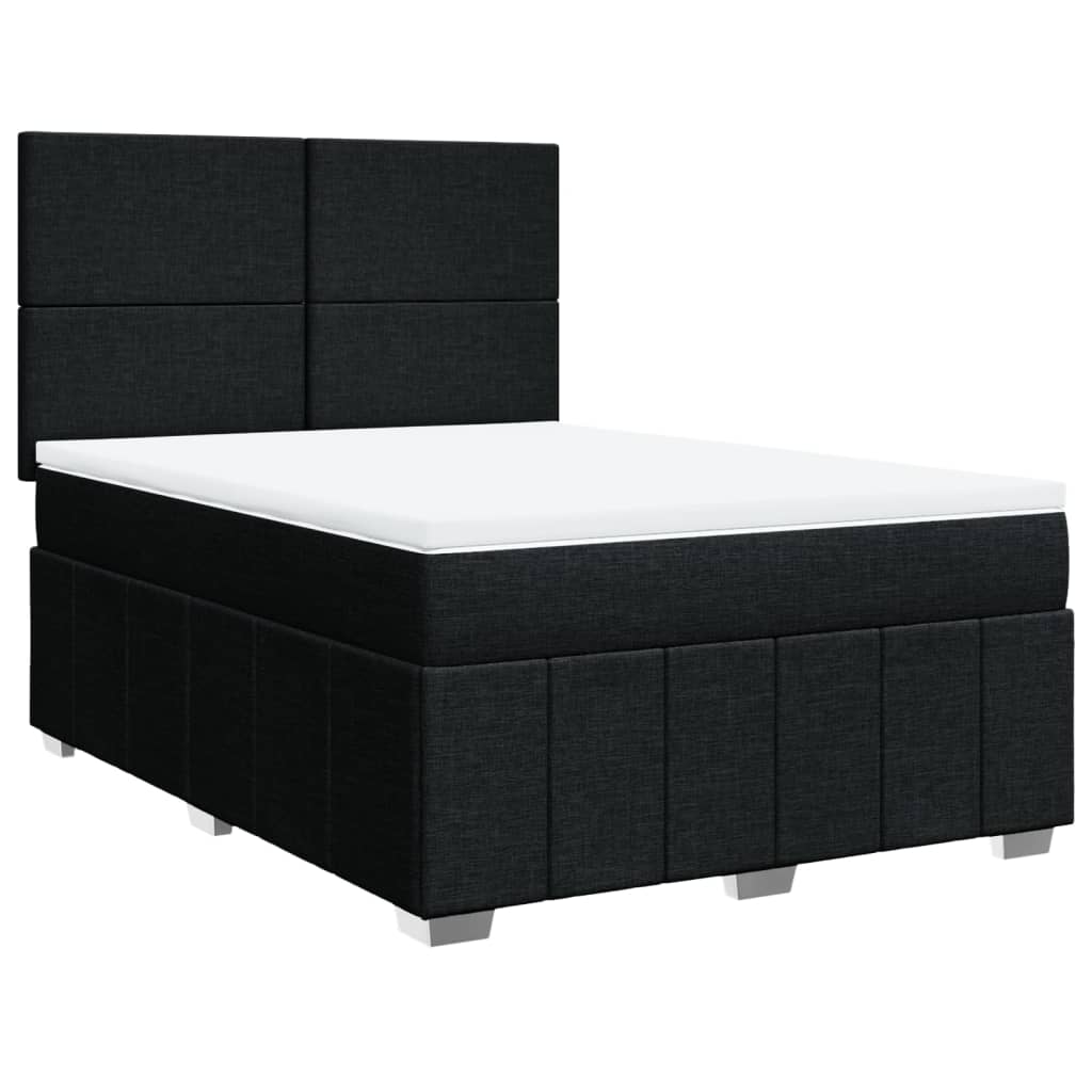 Giroletto a Molle con Materasso Nero 140x190 cm in Tessuto | homemem39