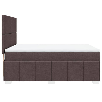 Giroletto a Molle con Materasso Marrone Scuro 140x190cm Tessuto | homemem39