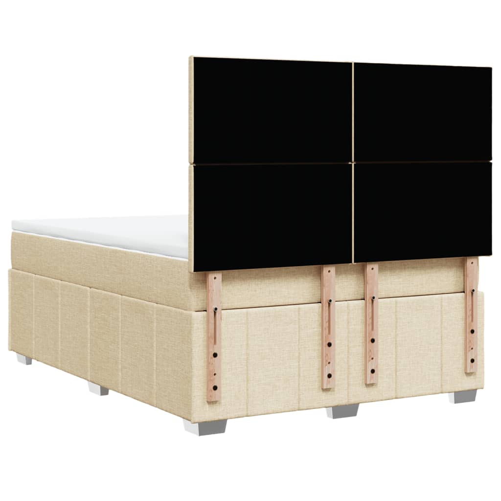 Giroletto a Molle con Materasso Crema 140x19 cm in Tessuto | homemem39