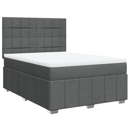 Giroletto a Molle con Materasso Grigio Scuro 140x190 cm Tessuto