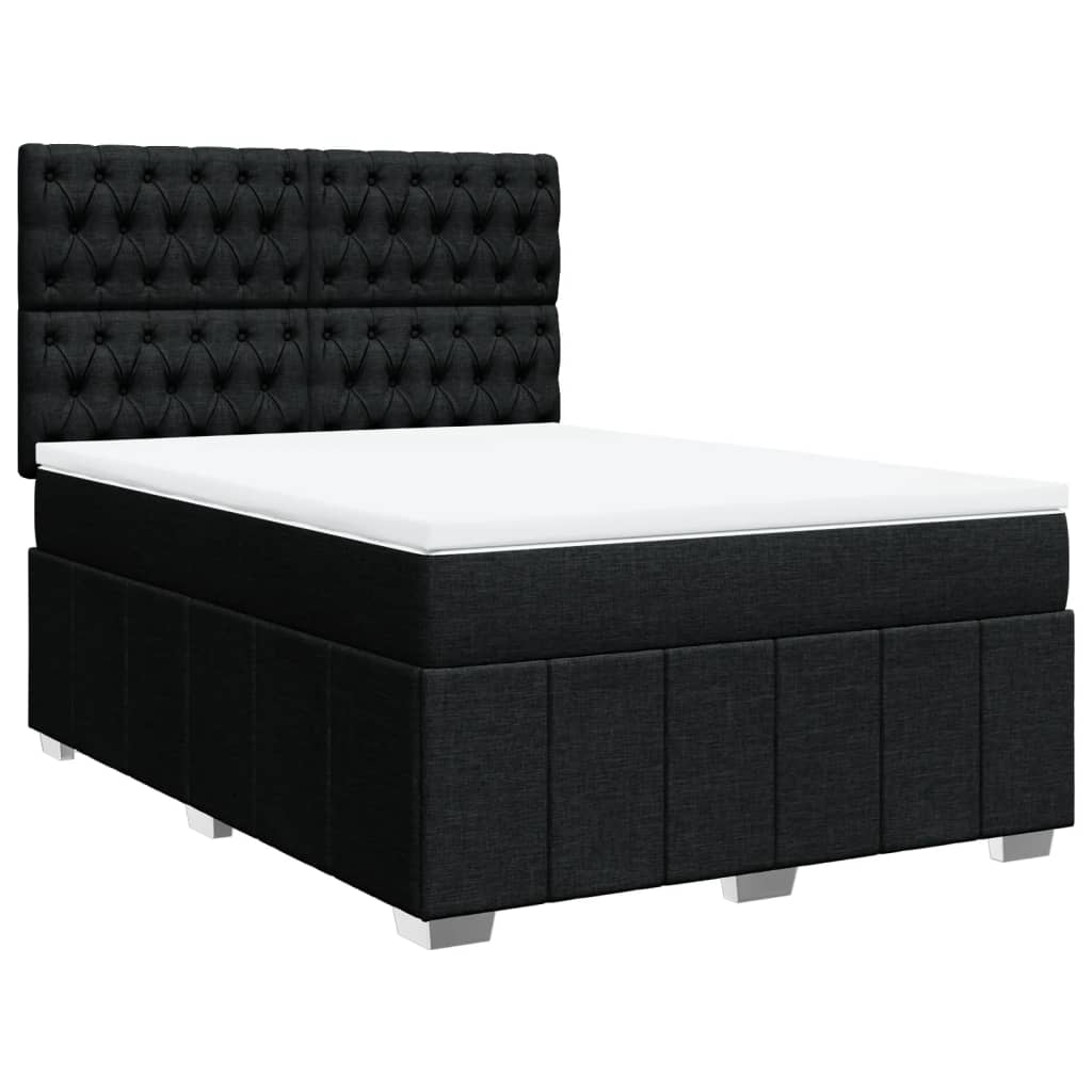 Giroletto a Molle con Materasso Nero 140x190 cm in Tessuto | homemem39