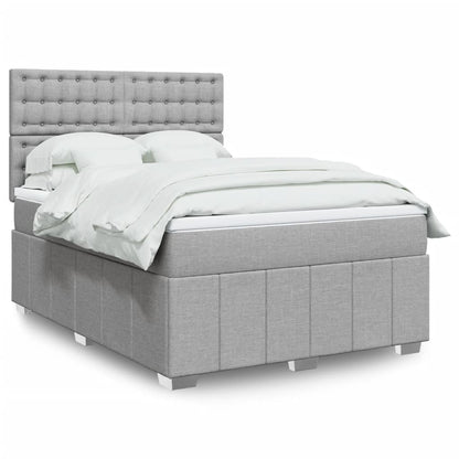 Giroletto a Molle con Materasso Grigio Chiaro 140x190cm Tessuto | homemem39