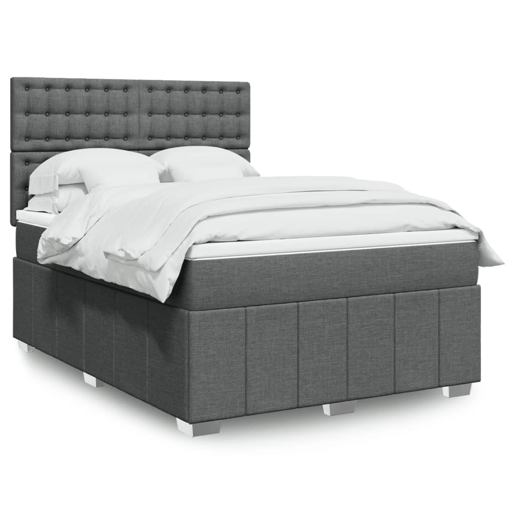 Giroletto a Molle con Materasso Grigio Scuro 140x190 cm Tessuto | homemem39