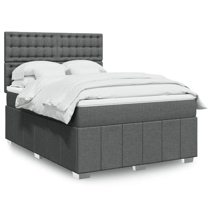 Giroletto a Molle con Materasso Grigio Scuro 140x190 cm Tessuto | homemem39