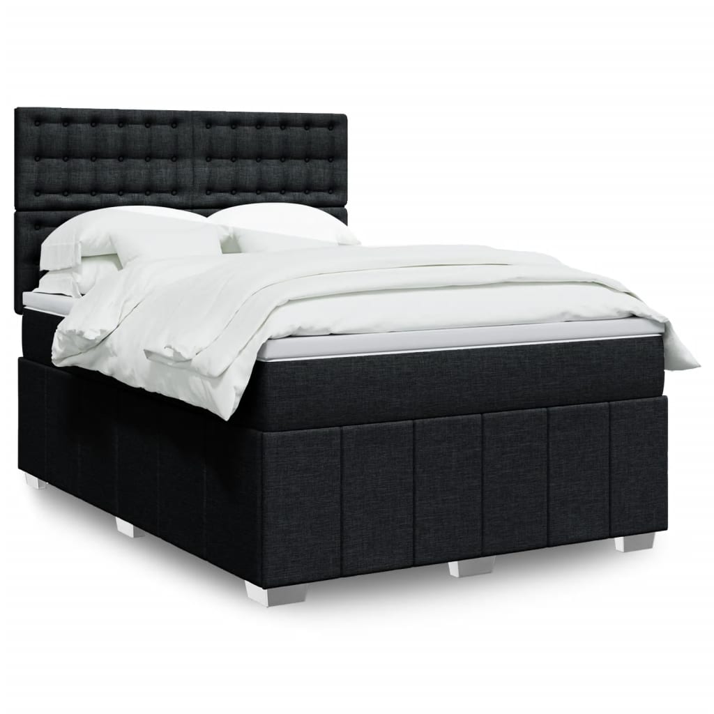Giroletto a Molle con Materasso Nero 140x190 cm in Tessuto | homemem39