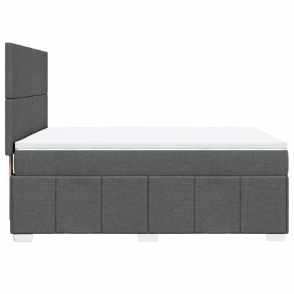 Giroletto a Molle con Materasso Grigio Scuro 140x200cm Tessuto