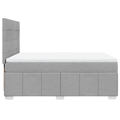 Giroletto a Molle con Materasso Grigio Chiaro 140x200cm Tessuto