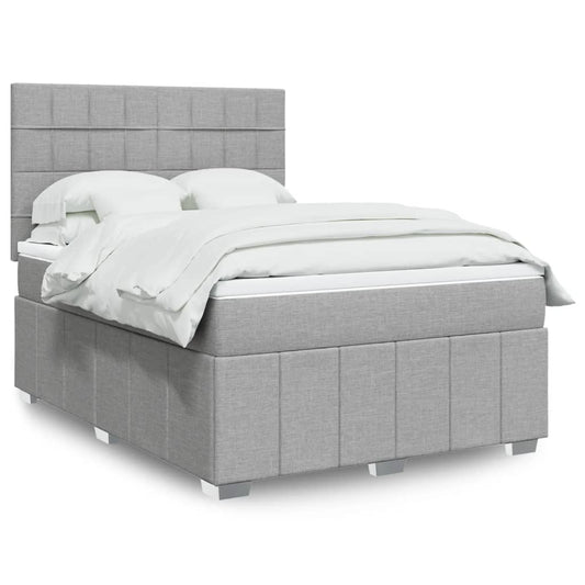 Giroletto a Molle con Materasso Grigio Chiaro 140x200cm Tessuto