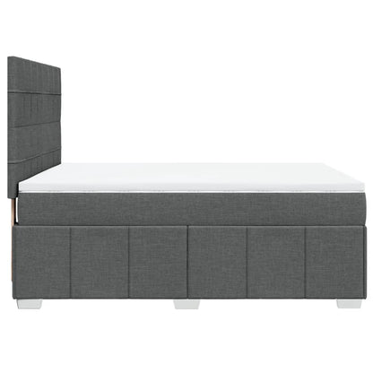 Giroletto a Molle con Materasso Grigio Scuro 140x200cm Tessuto