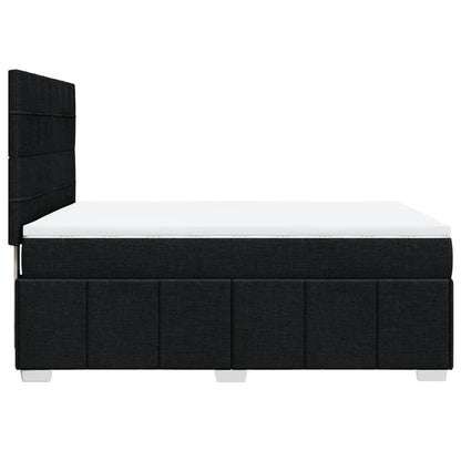 Giroletto a Molle con Materasso Nero 140x200 cm in Tessuto
