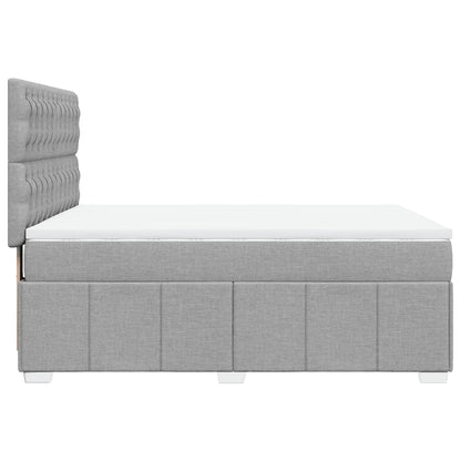 Giroletto a Molle con Materasso Grigio Chiaro 140x200cm Tessuto
