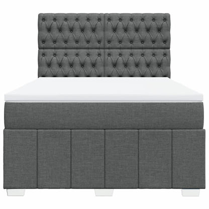 Giroletto a Molle con Materasso Grigio Scuro 140x200cm Tessuto