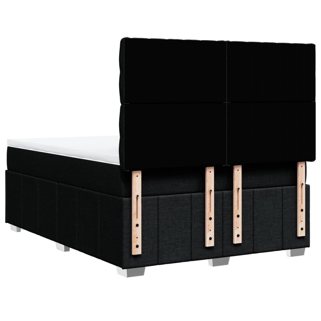 Giroletto a Molle con Materasso Nero 140x200 cm in Tessuto - homemem39