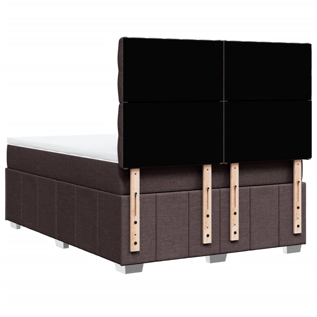 Giroletto a Molle con Materasso Marrone Scuro 140x200cm Tessuto | homemem39