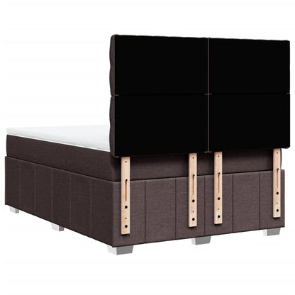 Giroletto a Molle con Materasso Marrone Scuro 140x200cm Tessuto | homemem39