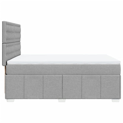Giroletto a Molle con Materasso Grigio Chiaro 140x200cm Tessuto