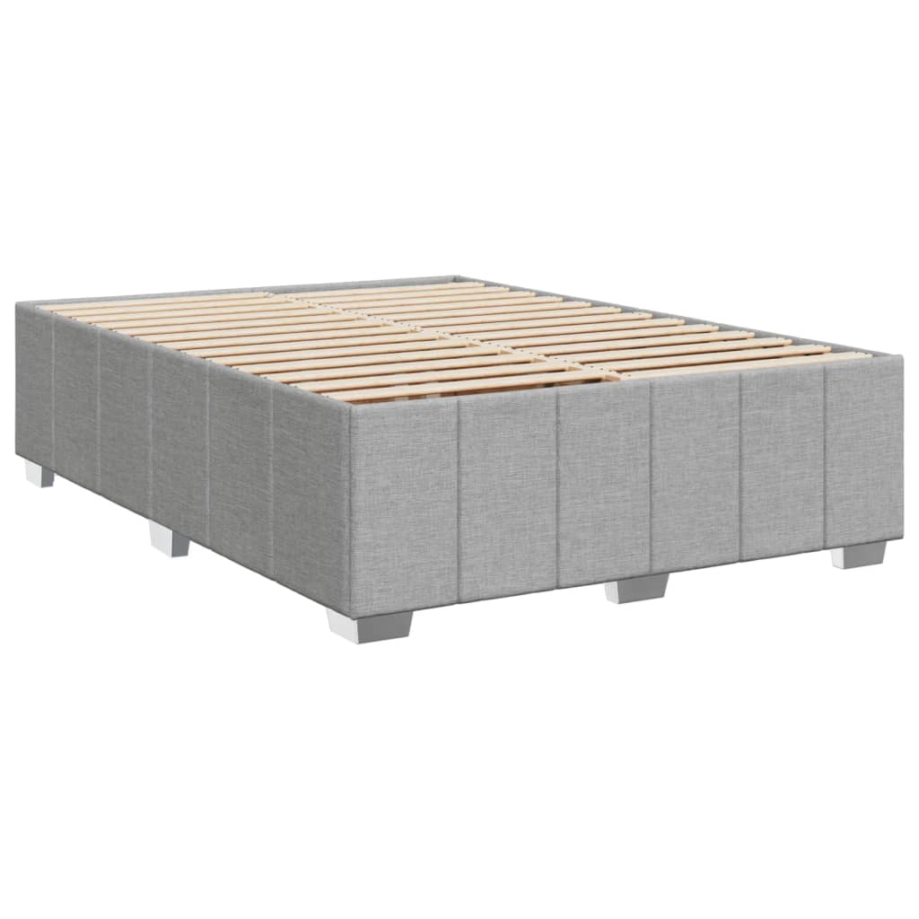 Giroletto a Molle con Materasso Grigio Chiaro 140x200cm Tessuto