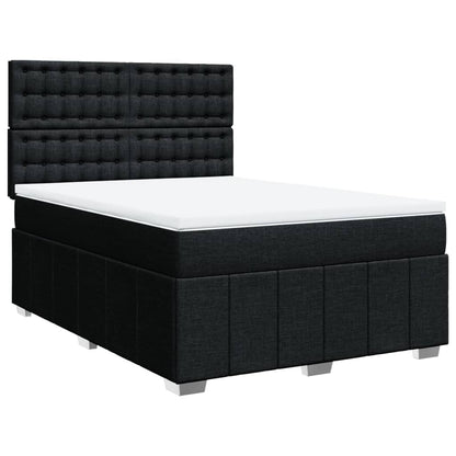 Giroletto a Molle con Materasso Nero 140x200 cm in Tessuto