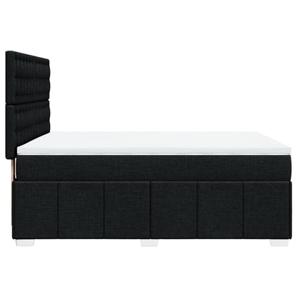 Giroletto a Molle con Materasso Nero 140x200 cm in Tessuto