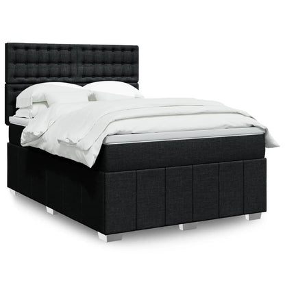 Giroletto a Molle con Materasso Nero 140x200 cm in Tessuto