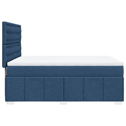 Giroletto a Molle con Materasso Blu 140x200 cm in Tessuto