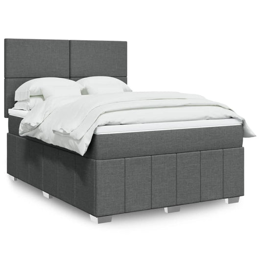 Giroletto a Molle con Materasso Grigio Scuro 160x200 cm Tessuto
