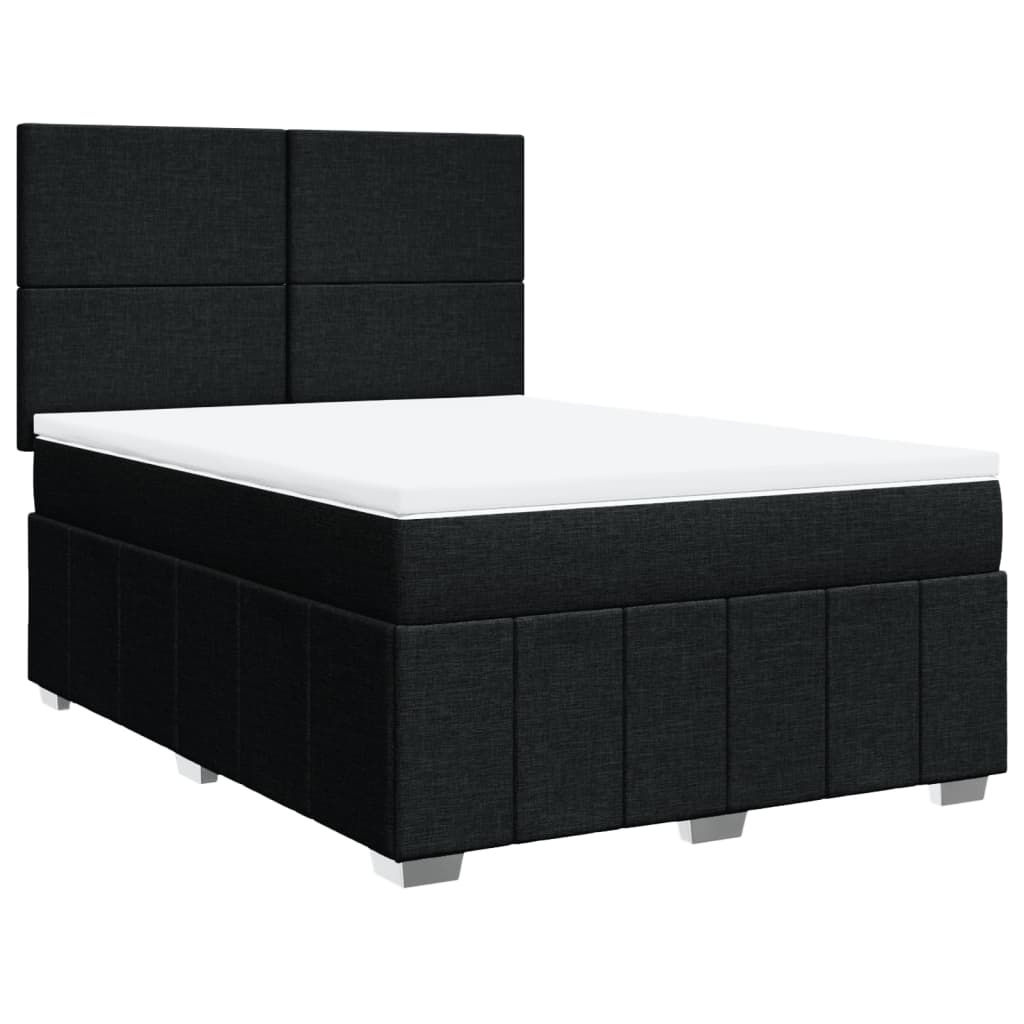 Giroletto a Molle con Materasso Nero 160x200 cm in Tessuto | homemem39