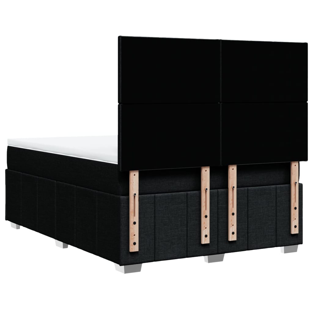 Giroletto a Molle con Materasso Nero 160x200 cm in Tessuto | homemem39
