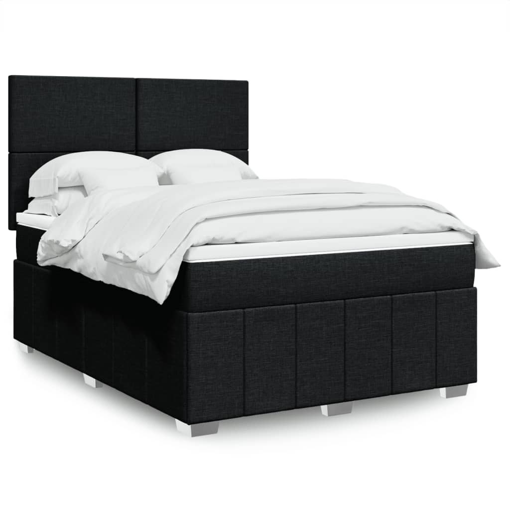 Giroletto a Molle con Materasso Nero 160x200 cm in Tessuto | homemem39